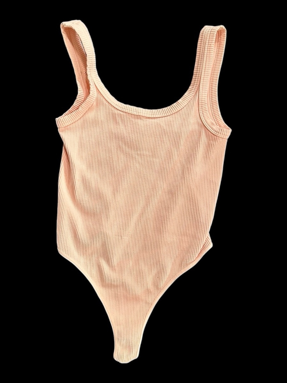 Nikibiki Peach Ribbed Tank Bodysuit